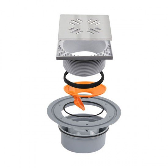 Sifon podni sa sigurnosnim zaporom mirisa DB METALEKS SS100 1d fi50 vertikalni (11.13)